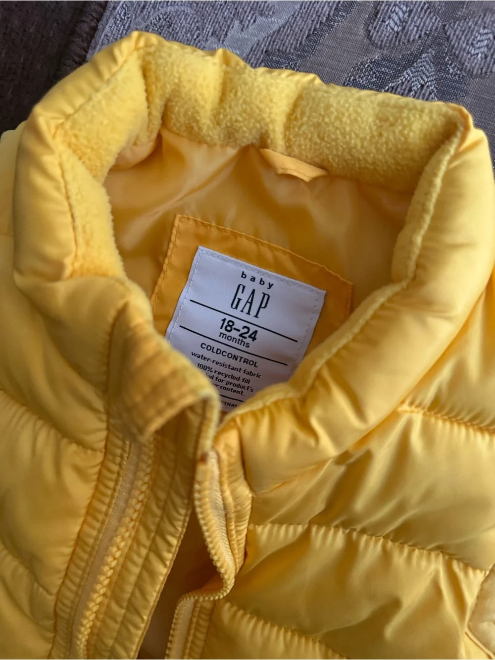 GAP Bright Yellow Quilted Puffer Vest - Kids